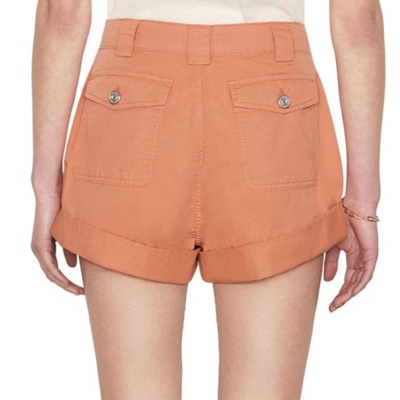 FRAME Fluid Twill Rolled Shorts Terracotta (10) - Picture 4 of 9
